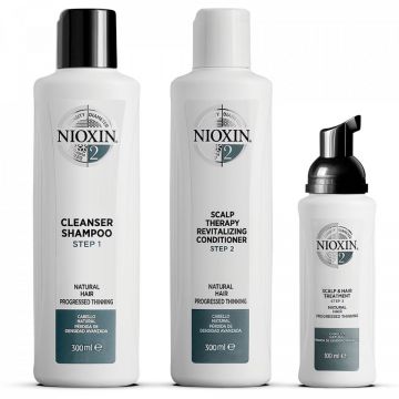 Set impotriva caderii parului Nioxin System 2 Sampon, 300 ml + Balsam, 300 ml + Tratament, 100 ml