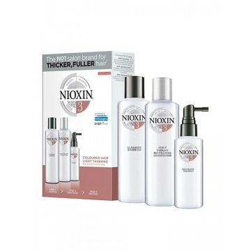 Set pentru vopsit Nioxin System 3, Sampon 150 ml + Balsam 150 ml + Tratament leave-in 50 ml