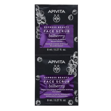 Apivita Express Masca de fata exfolianta cu afine 2 buc x 8ml