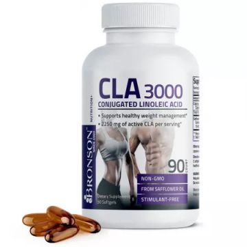 CLA 3000 acid linoleic conjugat din ulei de sofran 90 capsule Bronson Laboratories