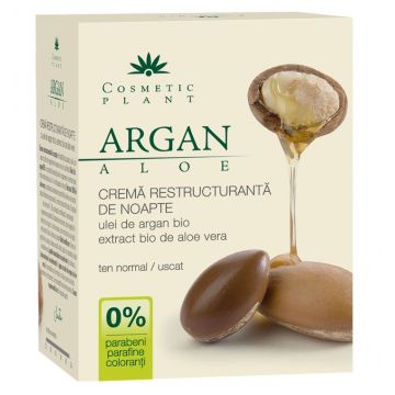 Crema Bio Restructuranta de noapte cu ulei de argan Cosmetic Plant (Concentratie: Crema pentru fata, Gramaj: 50 ml)