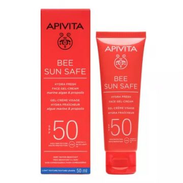 Crema-gel protectie solara pentru ten SPF50 Apivita Bee Sun Safe, 50 ml