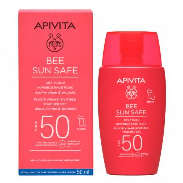 Crema protectie solara fluida Invizibil SPF50 Apivita Bee Sun Safe, 50 ml
