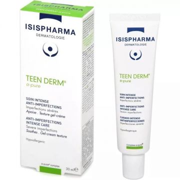 Gel crema pentru acnee severa Isispharma Teen Derm Alpha Pure, 30 ml