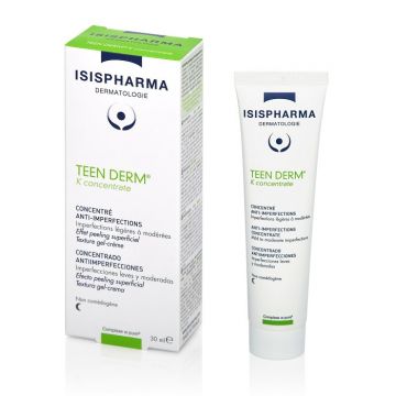 Gel crema pentru ten acneic Isispharma Teen Derm K, 30 ml