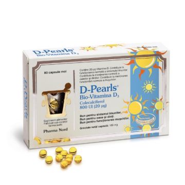Pharma Nord D-pearls bio-vitamina D3 800UI - 80 capsule moi