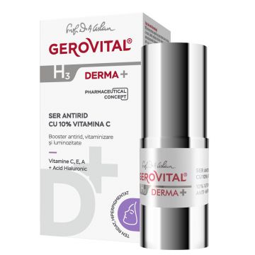 Ser antirid cu 10% Vitamina C Gerovital H3 Derma+, 15 ml