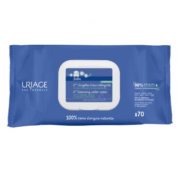 Șervețele de curățare cu apă termală 1er Bebe, 70 bucăți, Uriage 
