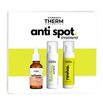 Set Anti Spot Treatment, Synergy Therm, Serum Radiance Vitamina C Lipozomala, 30 ml + Serum de fata Apa Flawless, 30 ml + Serum Revive Retinal 0.05%, 30 ml