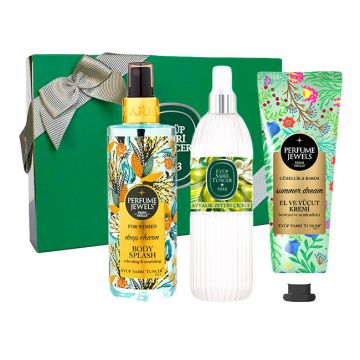 Set Cadou Eyup Sabri Tuncer, Apa de Colonie 68° Ayvalik Olive Blossom 150 ml + Cremă De Mâini Și De Corp Summer Dream 50 ml + Spray de Corp Deep Charm 250 ml