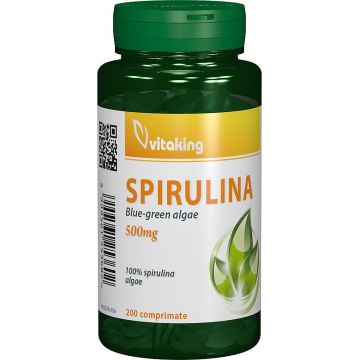 Spirulina 500 mg Vitaking 200 comprimate (Concentratie: 500 mg)