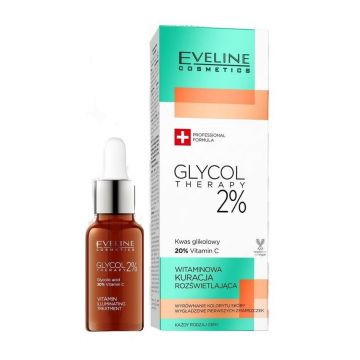 Tratament pentru iluminarea tenului Eveline Cosmetics Glycol Therapy 2%, 18ml