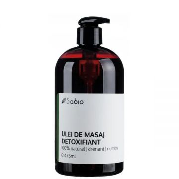 Ulei de masaj natural detoxifiant SABIO (Gramaj: 236 ml, Concentratie: Ulei de masaj)