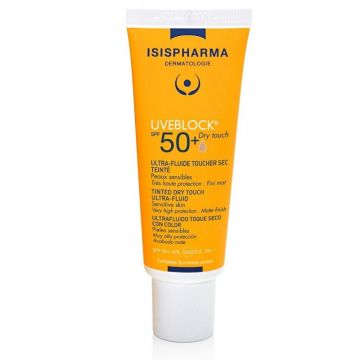 Ultra-fluid protector nuantator medium pentru ten gras Isispharma Dry Touch, SPF 50+ UVEBLOCK, 40 ml