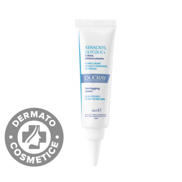 Crema calmanta pentru tenul cu tendinta acneica Keracnyl Glycolic+, 30ml, Ducray