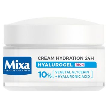 Crema hidratanta cu acid hialuronic pentru ten uscat Hyalurogel, 50ml, Mixa