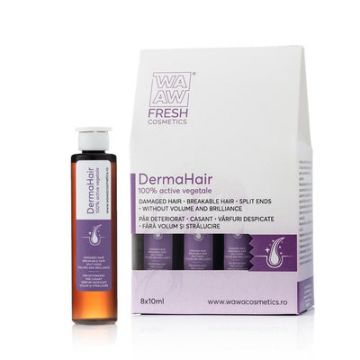 DermaHair Booster pentru par deteriorat si varfuri despicate, 8x10ml, Wawa Fresh Cosmetics