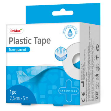 Dr.Max Plastic Tape transparent 2,5cmx5m, 1 bucata