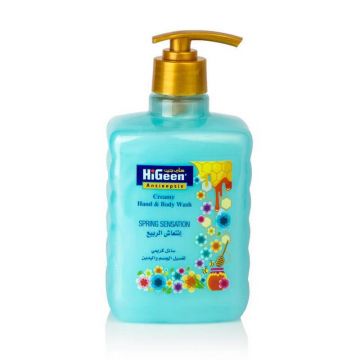 Gel de dus cremos antiseptic pentru maini si corp Spring Sensation, 500ml, HiGeen