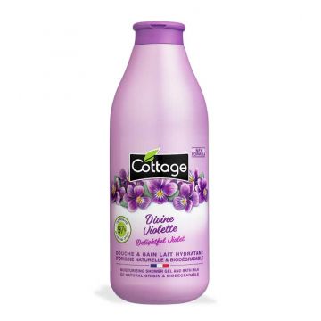 Gel de dus si lapte de baie cu violete, 750ml, Cottage