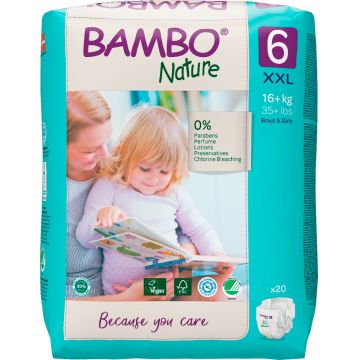 Scutece Ecolabel Nr. 6 pentru 16+ kg, 20 bucati, Bambo Nature