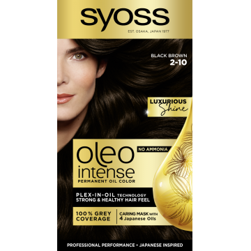 Vopsea de par fara amoniac Color Oleo 2-10 saten foarte inchis, 115ml, Syoss