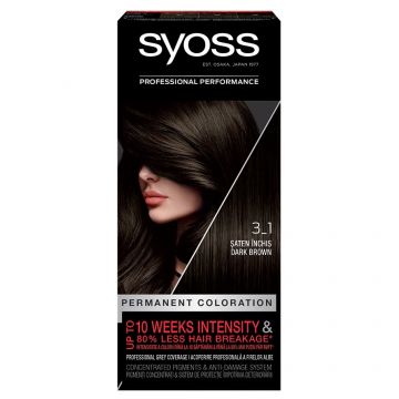 Vopsea de par permanenta Color Baseline 3-1 Saten Inchis, 115ml, Syoss