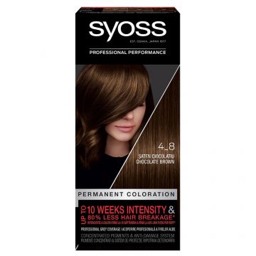 Vopsea de par permanenta Color Baseline 4-8 Saten Ciocolatiu, 115ml, Syoss