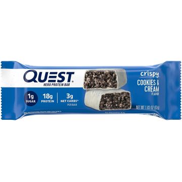 Baton proteic cu aroma de biscuiti cu crema Hero Crispy, 52g, Quest