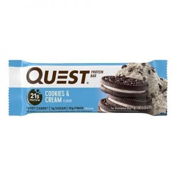 Baton proteic cu aroma de biscuiti si frisca, 60g, Quest