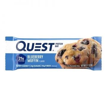 Baton proteic cu aroma de briose cu afine, 60g, Quest