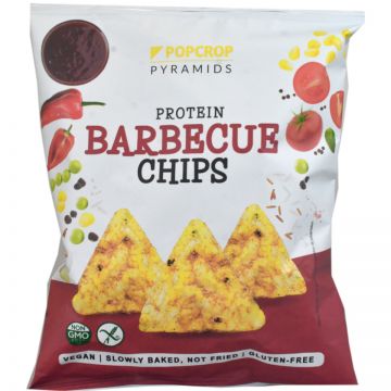 Chips-uri cu proteina de mazare cu aroma de branza si ceapa, 60g, Popcrop