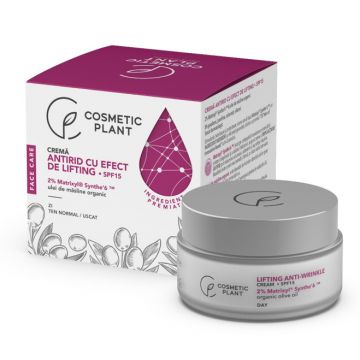 Cremă antirid cu efect de lifting – SPF 15, 50 ml, Face Care Cosmetic Plant (Concentratie: Crema, Gramaj: 50 ml)