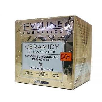 Cremă lifting pentru intinerire Eveline Cosmetics Ceramide si Niacinamide 50+, 50 ml