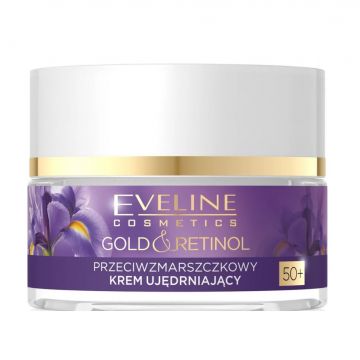Cremă-lifting regenerantă cu efect de fermitate pentru față Eveline Cosmetics Gold And Retinol 50 +, 50 ml
