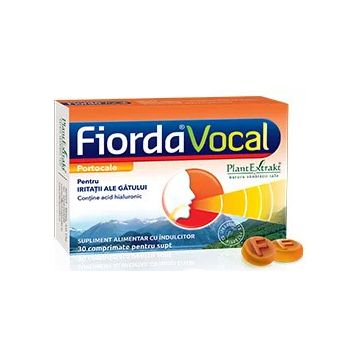 Fiorda Vocal cu aroma de portocale, 30 comprimate, Plant Extrakt