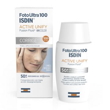 Fluid de protectie solara pentru fata cu SPF 50+ Isdin Active Unify Fusion Fluid, 50 ml