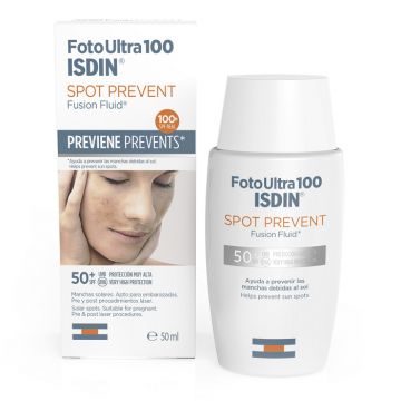 Fluid de protectie solara pentru fata cu SPF 50+ Isdin Spot Prevent Fusion Fluid, 50 ml