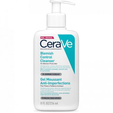 Gel de curatare spumant CeraVe anti-imperfectiuni cu acid salicilic pentru ten gras cu tendinta acneica, 236ml (Gramaj: 236 ml, Concentratie: Gel de curatare)