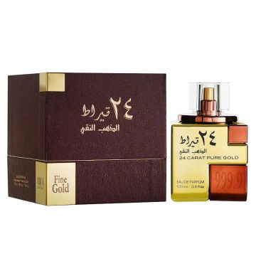 Lattafa 24 Carat Pure Gold, Apa de Parfum, Unisex, 100 ml (Concentratie: Apa de Parfum, Gramaj: 100 ml)