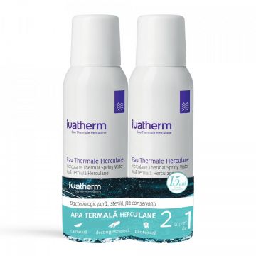Pachet Apa termala Herculane spray, Ivatherm (Concentratie: Apa termala, Gramaj: 2 x 200 ml) Pachet Apa termala Herculane spray, Ivatherm (Concentratie: Apa termala, Gramaj: 2 x 200 ml)