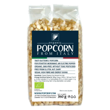 Porumb galben bio popcorn, 350g, Popcrop