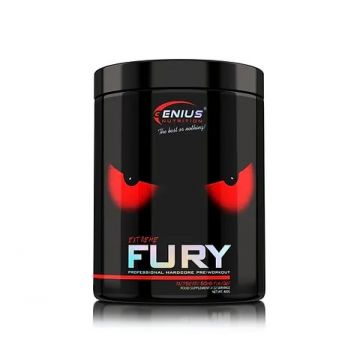 Pre-Workout cu aroma de zmeura Fury Extreme, 400g, Genius Nutrition