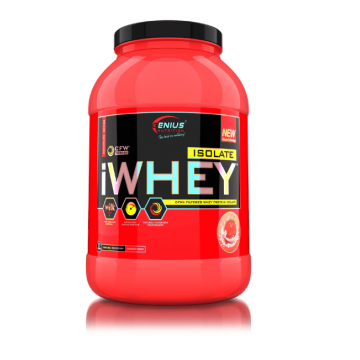 Pudra proteica cu aroma de capsuni iWhey Isolate, 900g, Genius Nutrititon