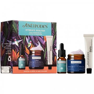 Set Antipodes Hydrate Healthy, Femei, Ser intensiv, 10 ml + Crema de noapte, 60 ml + Gel hidratant, 15 ml