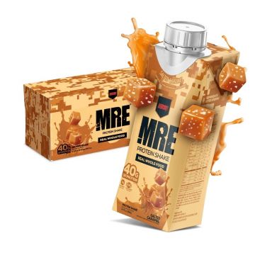 Shake proteic din alimente intregi cu aroma de caramel sarat MRE Protein Shake, 500ml, Redcon1