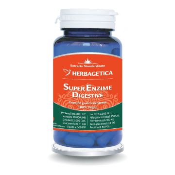 Super Enzime Digestive, 30 capsule, Herbagetica