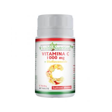 Vitamina C 1000 mg + Bioflavonoide 60 capsule Health Nutrition (TIP PRODUS: Suplimente alimentare, Concentratie: 1000 mg)