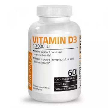 Vitamina D3 10000 UI, 60 capsule, Bronson Laboratories