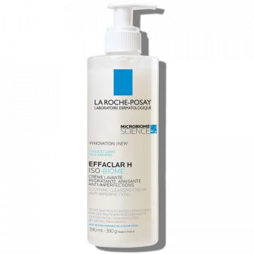 Crema hidratanta de spalare pentru pielea grasa fragilizata La Roche-Posay Effaclar H Iso-Biome, 390ml (Concentratie: Crema, Gramaj: 390 ml)